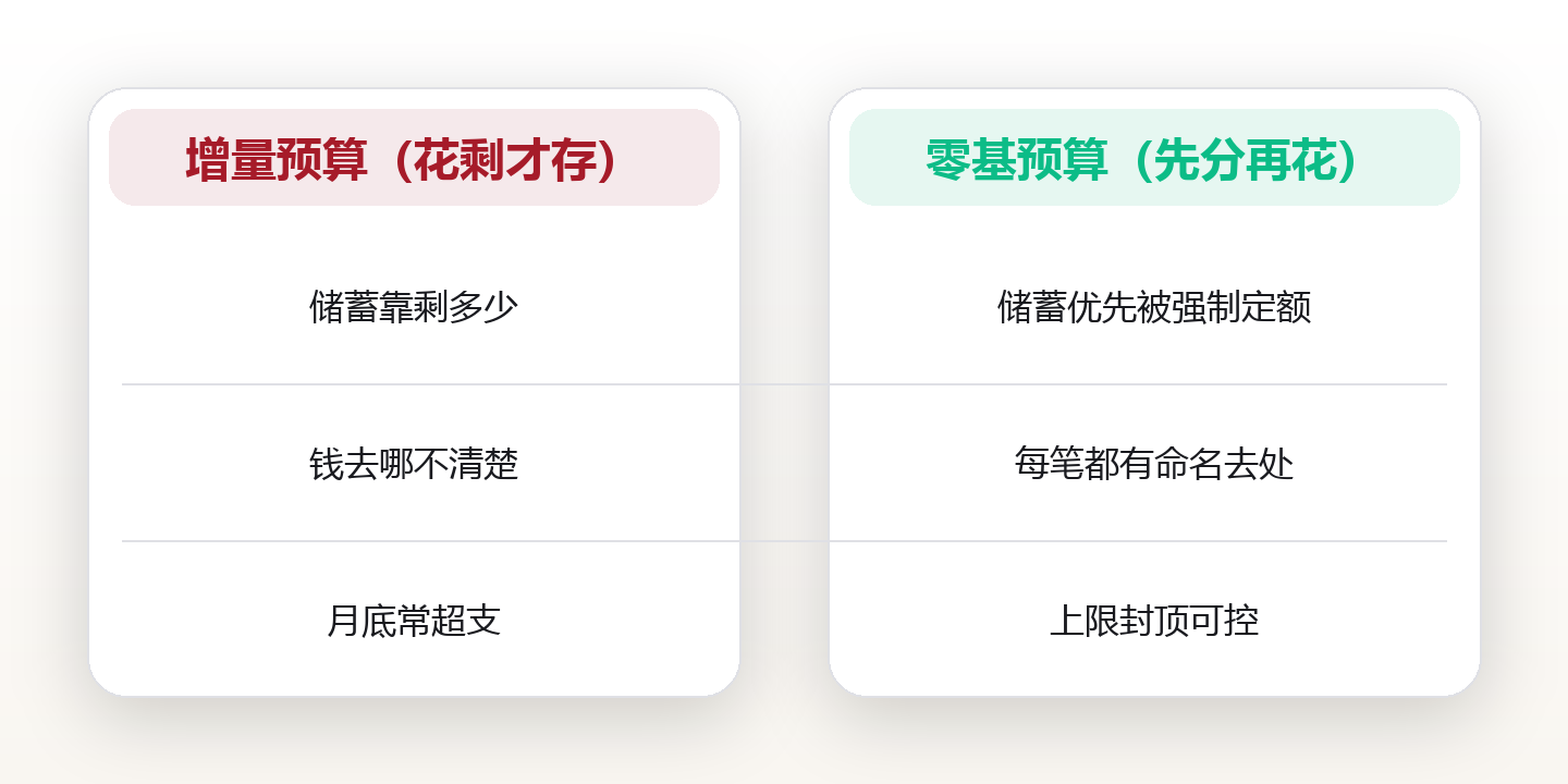 零基预算:让每一块钱都有明确去处 对比图