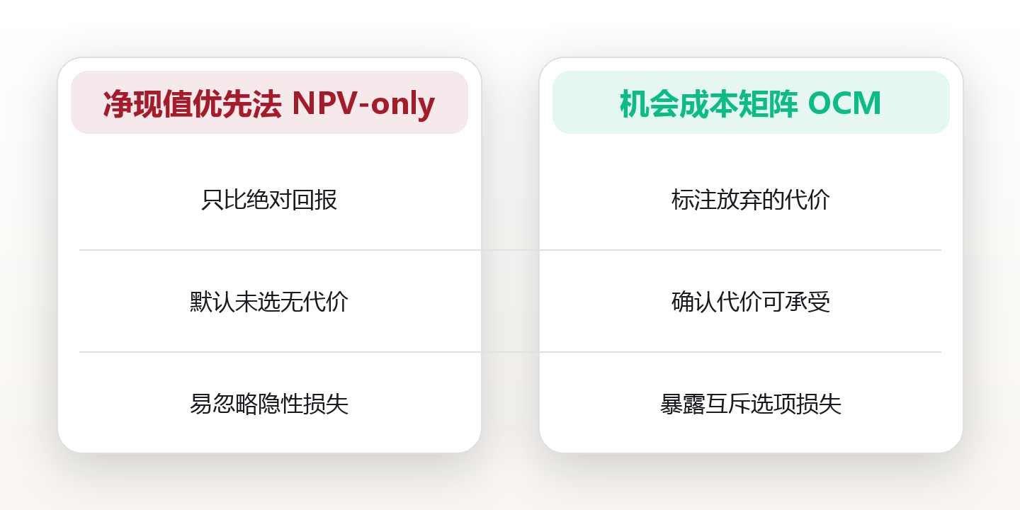 机会成本：你每一次选择的真实代价 对比图