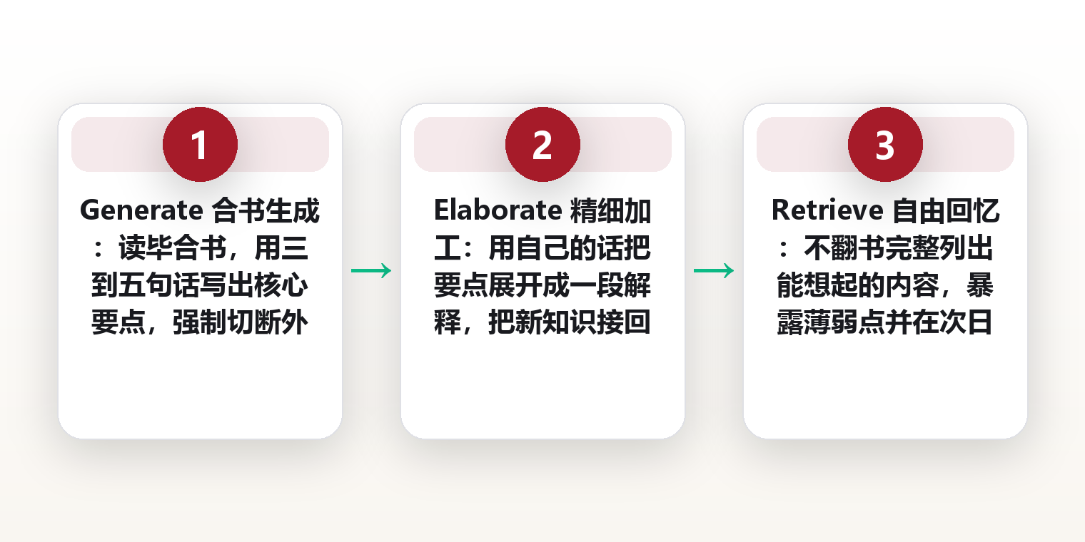合上书再写,比边看边抄多记住多少:生成效应与自由回忆的对照实验 框架图