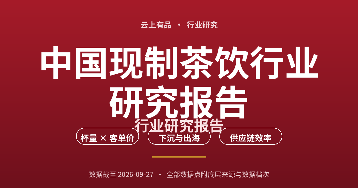 中国现制茶饮行业研究报告 封面