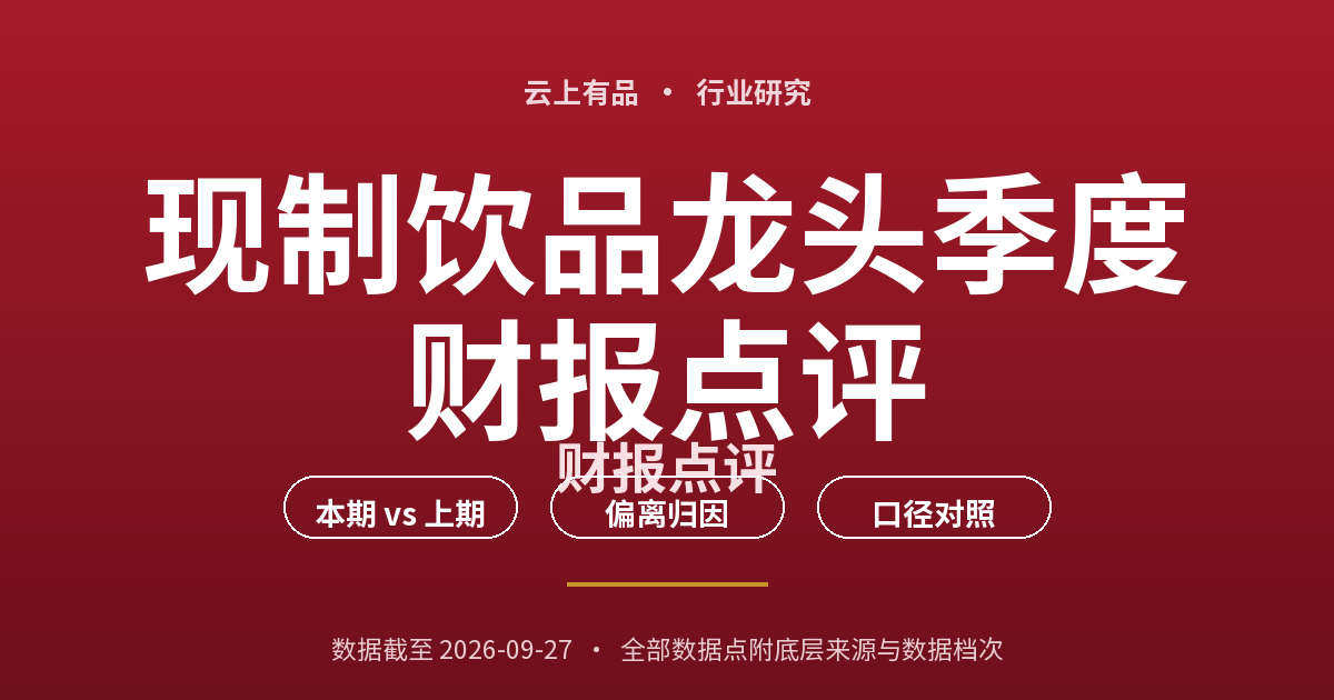 现制饮品龙头季度财报点评 封面