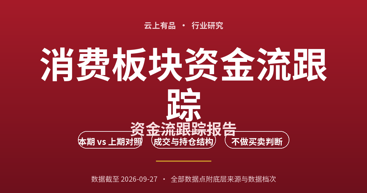 消费板块资金流跟踪 封面