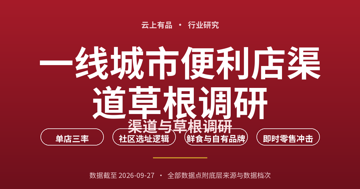 一线城市便利店渠道草根调研 封面