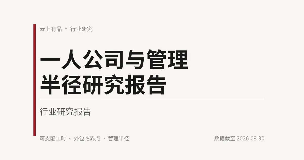 一人公司与管理半径研究报告 封面