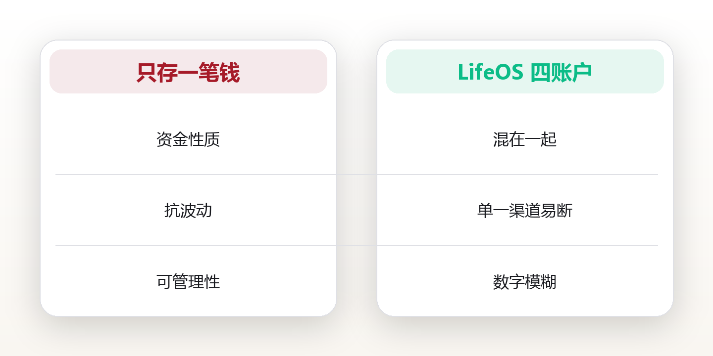 退休系统规划:用「四个账户」模型理解养老现金流 对比图